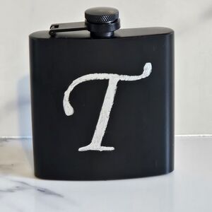 NWOT - "T" Black Flask with White Lettering